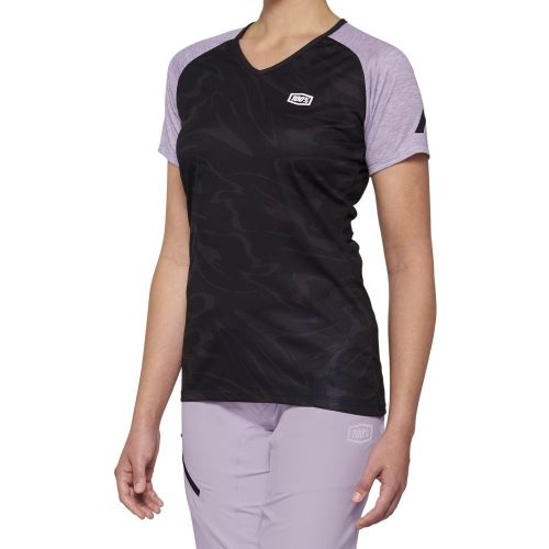AIRMATIC Women 'Short Sleeve Jersey Black / Lavender - S