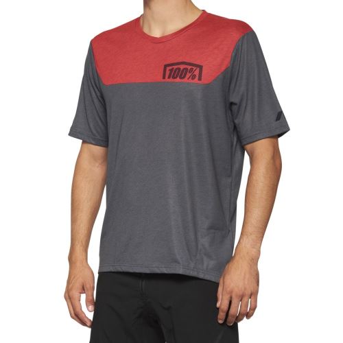 Pánsky dres 100% AIRMATIC Short Sleeve Jersey Charcoal/Racer Red