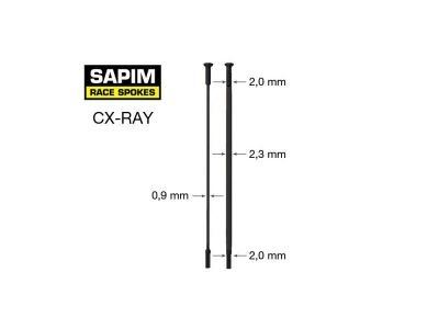 Drôt SAPIM CX Ray - čierny - rovný (2-0,9x2,2-2), 226mm