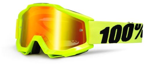 ACCURA Goggle Fluo Yellow - Red Mirror Lens