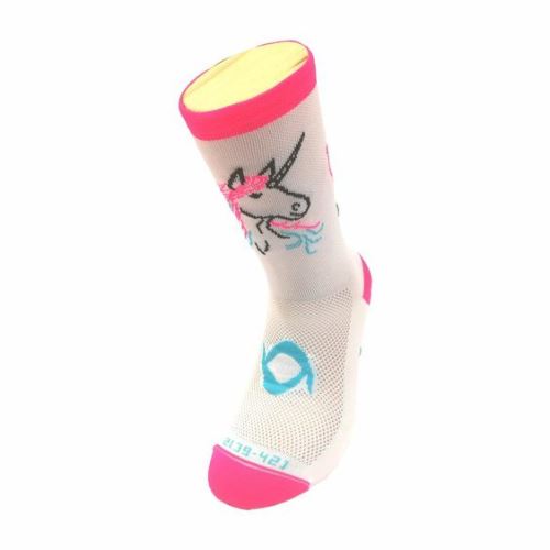 Ponožky Lawi F*ck Covid 19 - UNICORN - jednorožec - Bielo Ružové