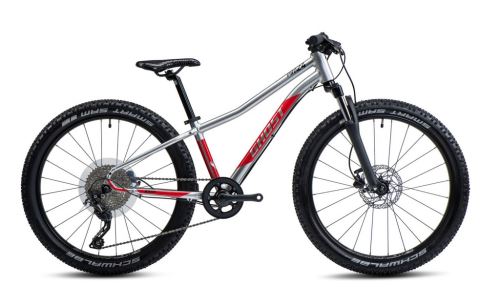 Detský horský bicykel GHOST KATO 24 PRO - Silver / Red Gloss - 2024