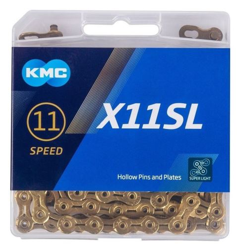 Reťaz KMC X11SL zlatá, 11 rýchlostí, 118 článkov, balená