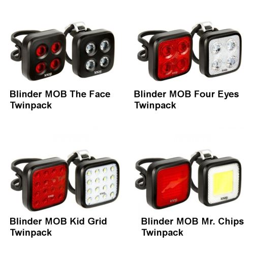 KNOG Blinder MOB TwinPack - Sada predné + zadné svetlo - TwinPack Kid Grid