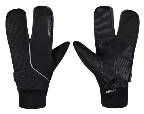 rukavice zimné FORCE HOT RAK PRO 3-prsty, čierne