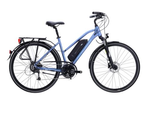 Trekingové elektrobicykel Kross Trans Hybrid, modrá, 2021 (verzia so zníženým rámom)