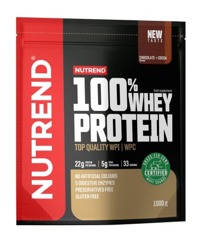 Proteín Nutrend 100% WHEY PROTEIN 1000g, vrecko - Rôzne príchute