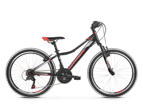 Detský bicykel Kross HEXAGON JR 1.0 24 "- black / red / silver glossy 2020