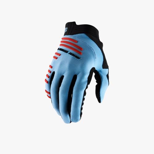 Rukavice 100% R-CORE Gloves Light Blue / Fluo Red