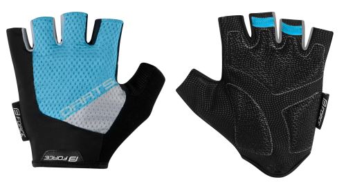 Krátkoprsté rukavice Force DARTS gél bez zapínania,modro-šedé