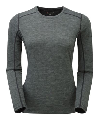 Tričko Montane Womens Primino 140 g Long Sleeve T-Shirt Veľ. M (38) čierne