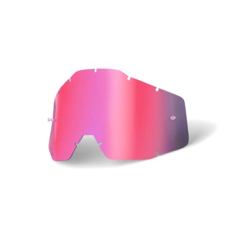 Náhradné sklo 100% RACECRAFT/ACCURI - Pink Mirror / Smoke Anti-Fog