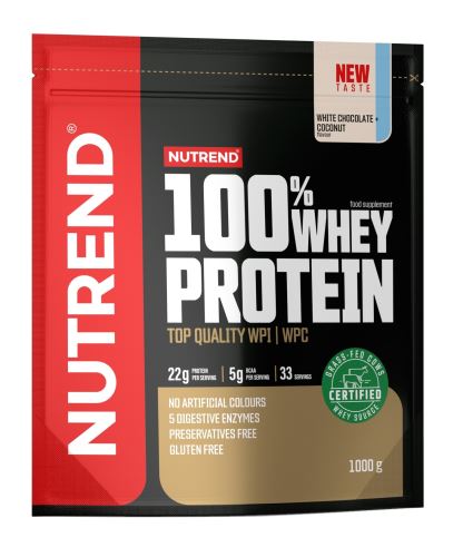 Proteín Nutrend 100% WHEY PROTEIN 1000g, vrecko - Rôzne príchute