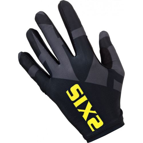 Celoprstové rukavice Sixs MTB glo, čierna/žltá