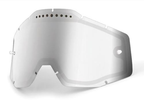 Náhradné sklo 100% RACECRAFT/ACCURI/STRATA - Vetraný dvojitý panel - Anti-Fog - Silver Mirror / Smoke