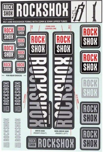 Nálepky RockShox - 35mm WHITE MY18 - PIKE / lyrika / YARI / DOMAIN / REVELATION (2018+)