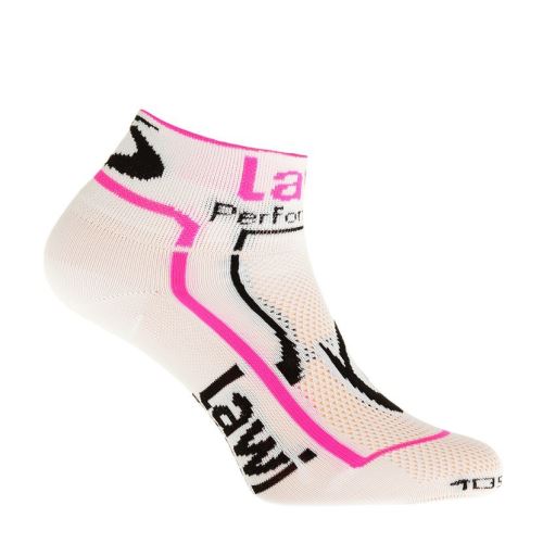 Ponožky Lawi Performance krátke, White/Fluo Pink