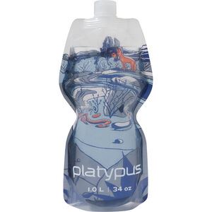Platypus SOFTBOTTLE 1,0L Arroyo Closure fľaša priehľadná s modrošedým motívom