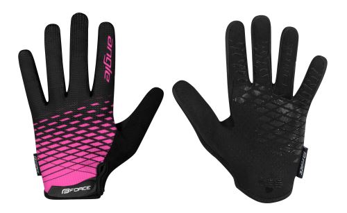 Celoprstové rukavice Force MTB angle, ružovo-čierne