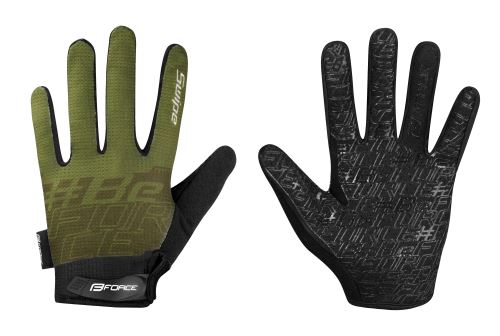 Celoprstové rukavice Force MTB Swipe, zeleno-čierna