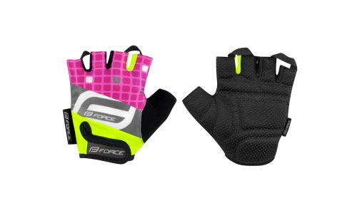 Detské rukavice Force SQUARE, rôzne veľkosti, fluo-ružové