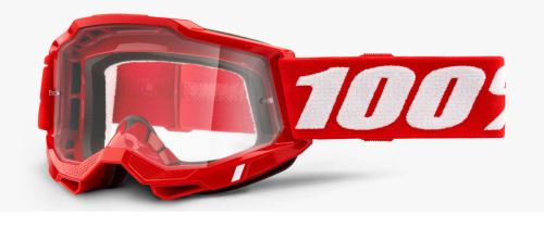 Zjazdové okuliare 100% Accura 2 Goggle Red - Clear Lens