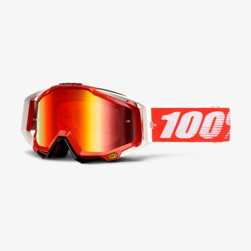 Zjazdové okuliare 100% RACECRAFT Goggle Fire Red - Mirror Red Lens