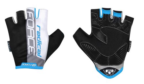 Krátkoprsté rukavice Force Radical, čierno/bielo/modré